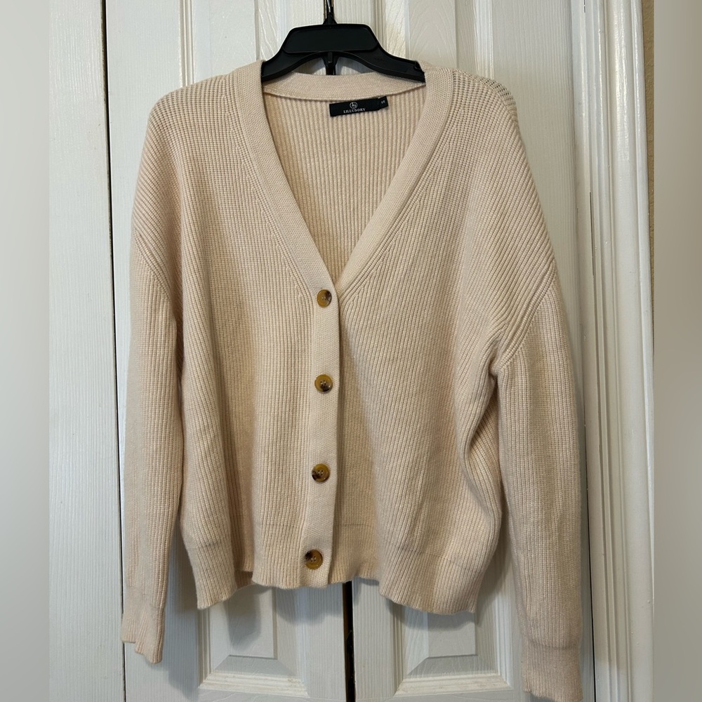 Cream Button-Up Women's Sweater